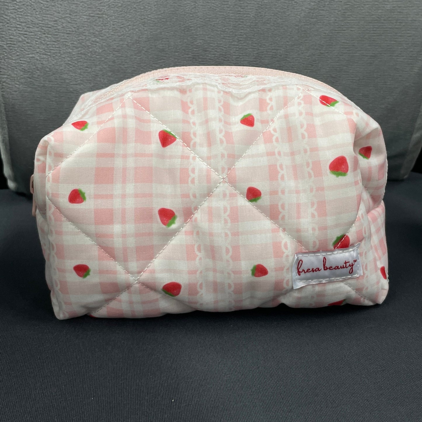 Grade B Strawberry Chiffon Makeup Bag