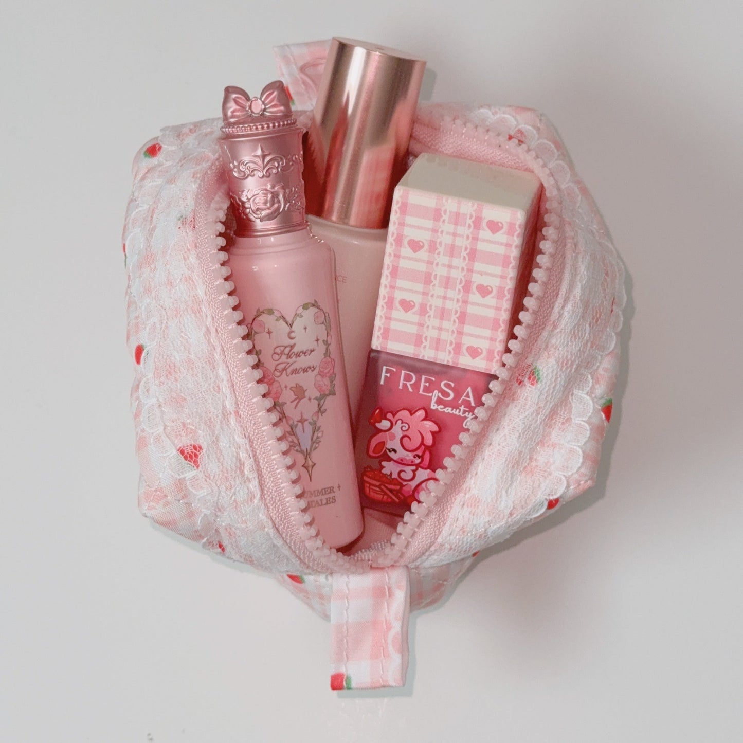 Strawberry Chiffon Makeup Bag Mini