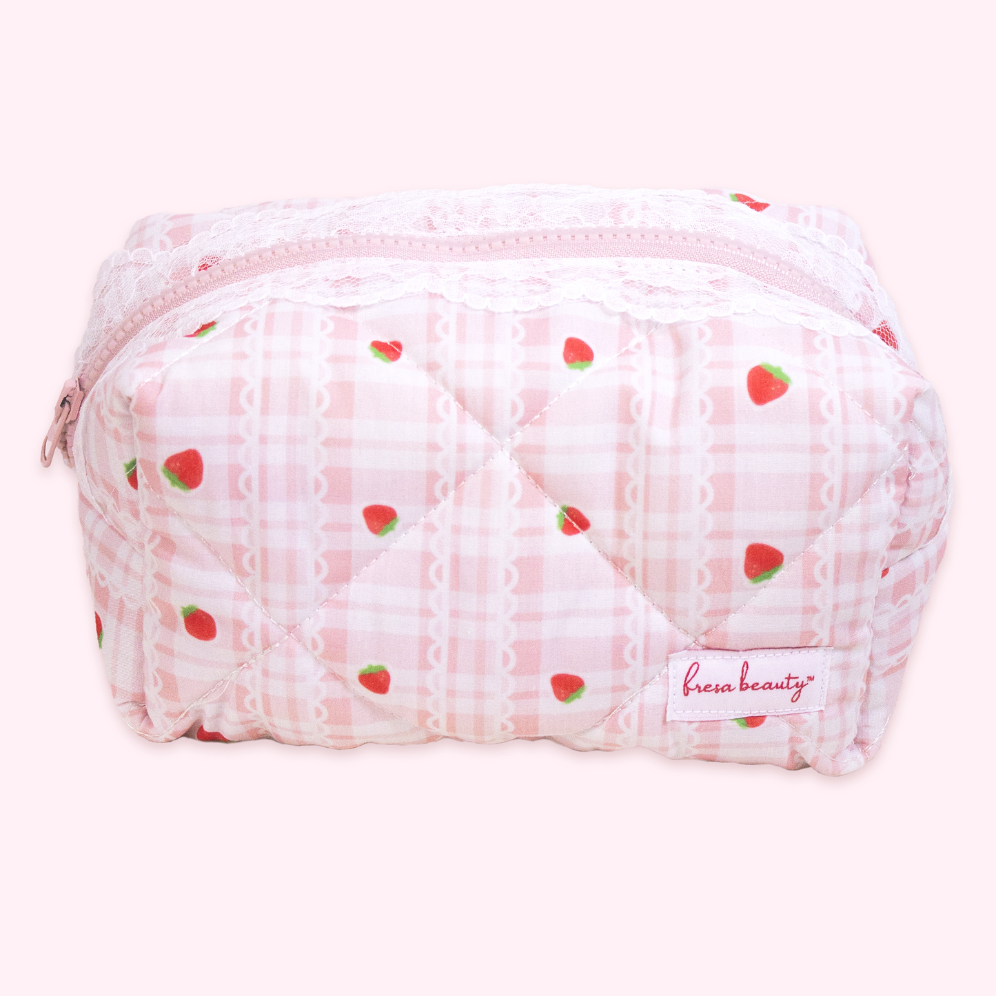 Grade B Strawberry Chiffon Makeup Bag