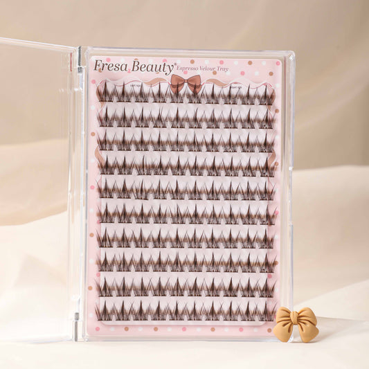 [PREORDER] Espresso Velour Brown Fiber Pre Glue Clusters