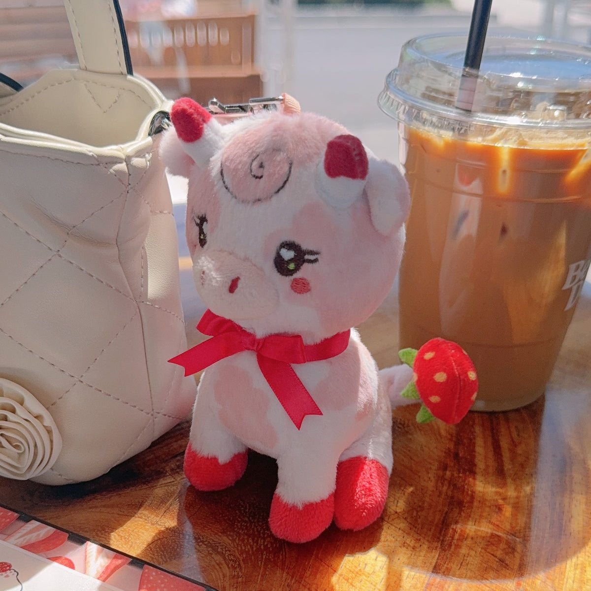 Fresa Beauty Strawberry Cow Plush Keychain 10 CM