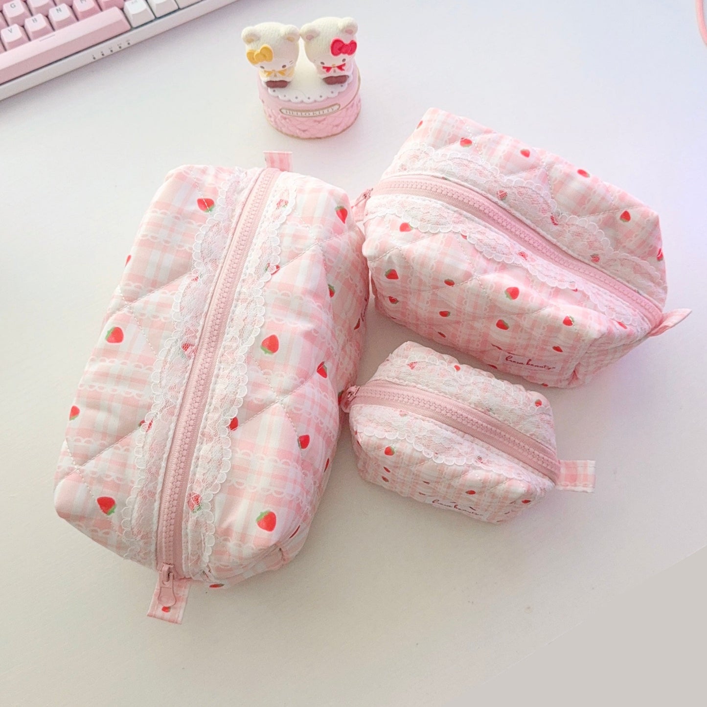 Strawberry Chiffon Makeup Bag Bundle