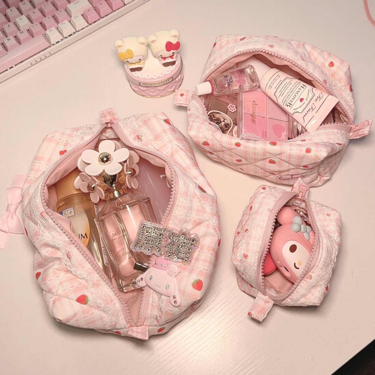 Strawberry Chiffon Makeup Bag Bundle