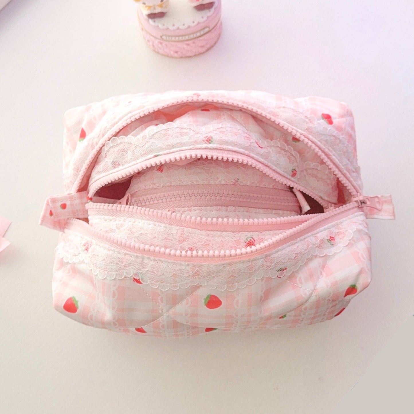 Strawberry Chiffon Makeup Bag Bundle