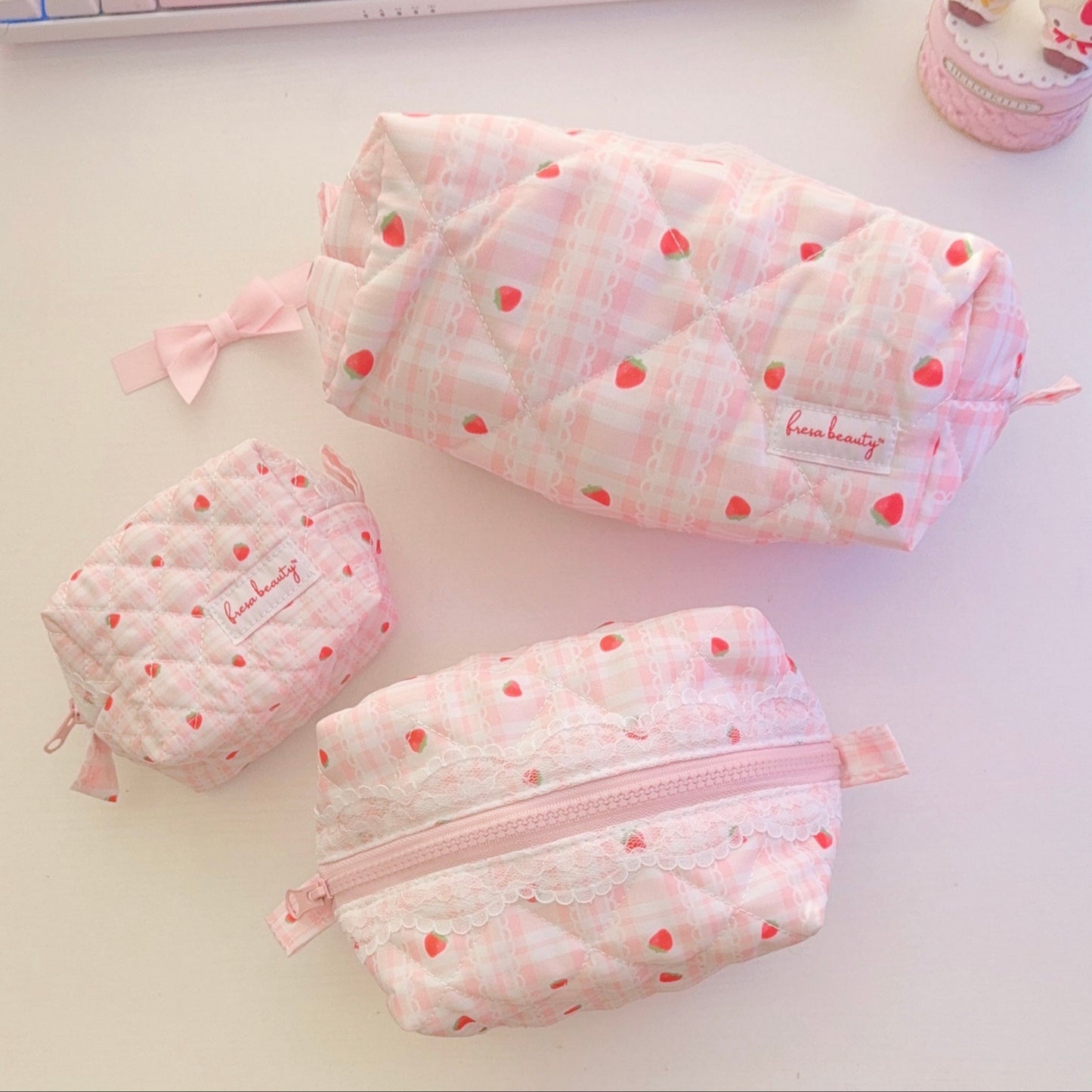 Strawberry Chiffon Makeup Bag Bundle