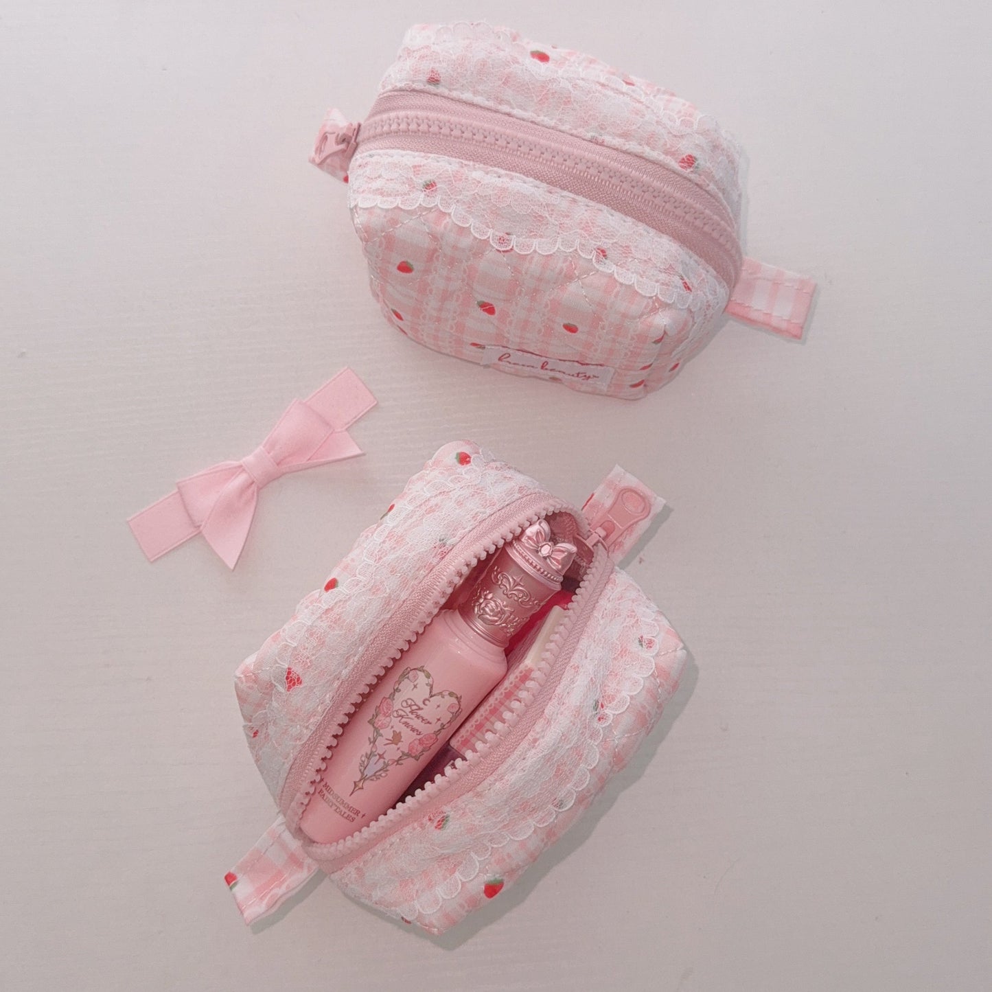 Strawberry Chiffon Makeup Bag Mini