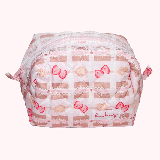 Strawberry Biscuit Chiffon Makeup Bag